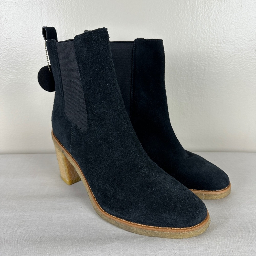 Lauren Ralph Lauren Women's 8B Chelsea Boots Black Water Resistant Suede Brianna